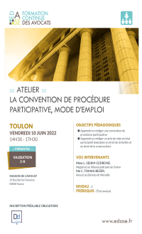 LA CONVENTION DE LA PROCÉDURE PARTICIPATIVE, MODE D'EMPLOI