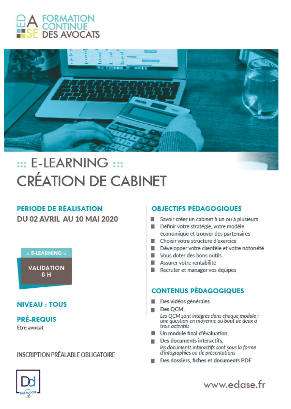 FORMEZ-VOUS À LA CRÉATION DE VOTRE CABINET EN E-LEARNING