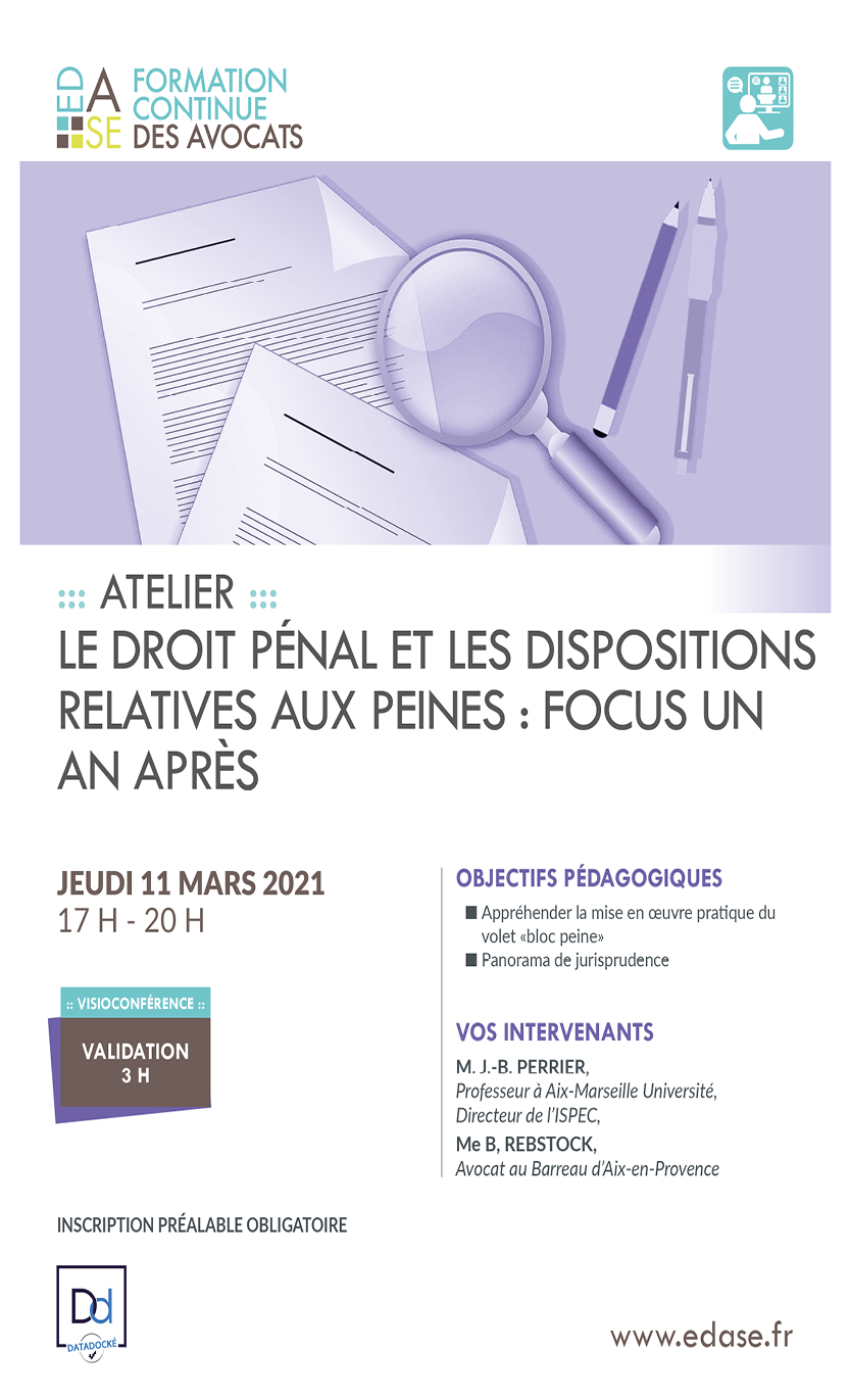 LE DROIT PÉNAL ET LES DISPOSITIONS RELATIVES AUX PEINES : FOCUS UN AN APRÈS