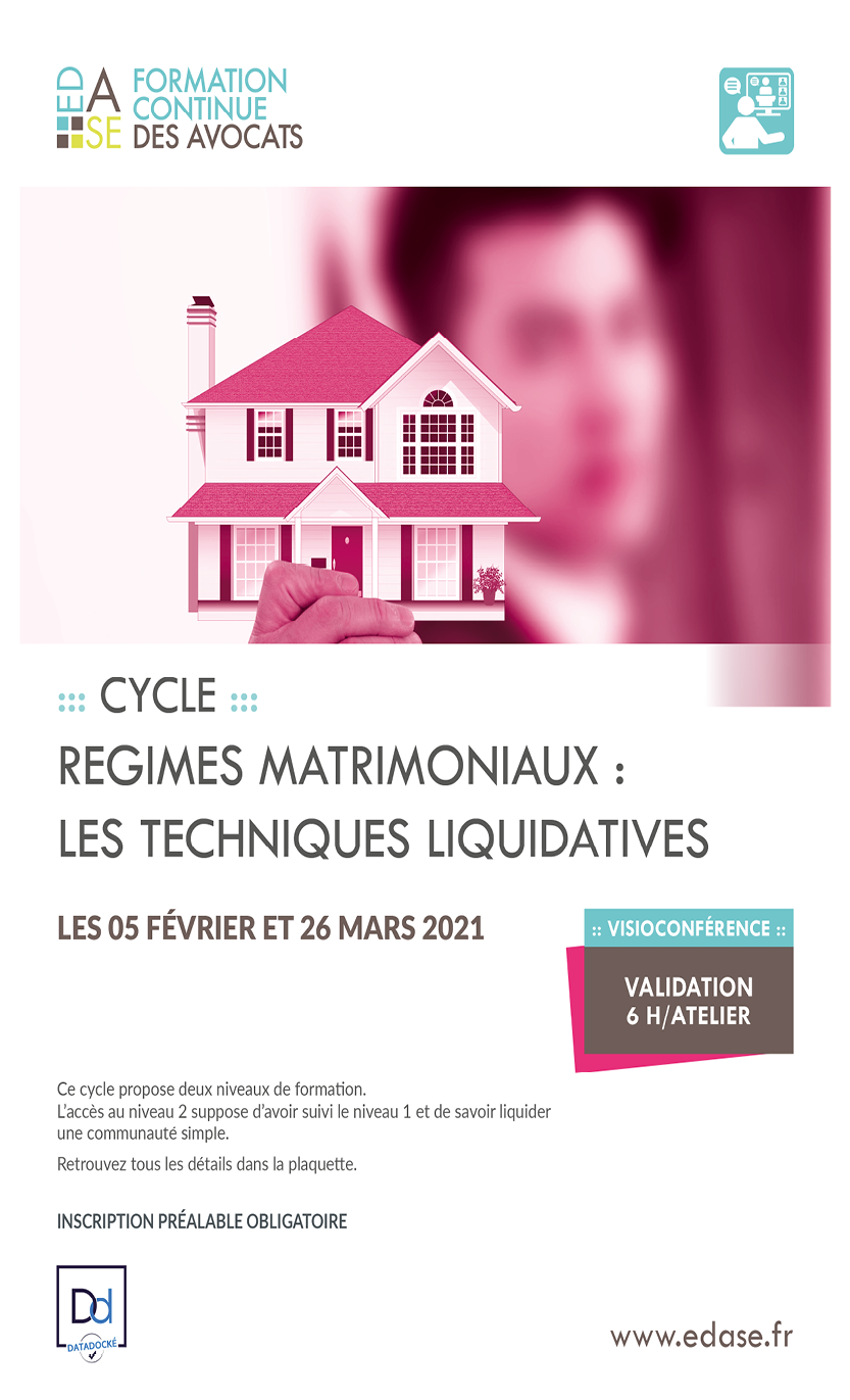 CYCLE REGIMES MATRIMONIAUX : LES TECHNIQUES LIQUIDATIVES - ATELIER II - NIVEAU 2 : COMMUNAUTE COMPLEXE ET INDIVISION POST COMMUNAUTAIRE