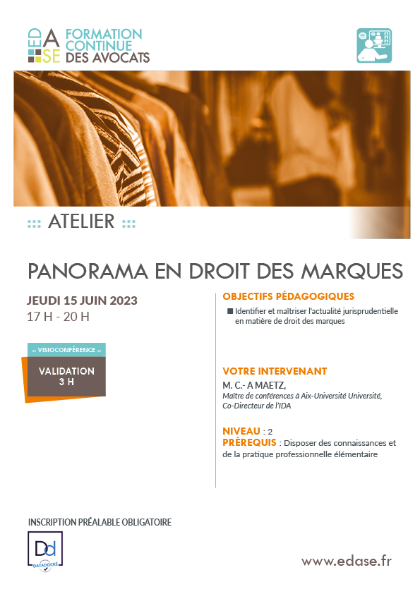 PANORAMA DU DROIT DES MARQUES