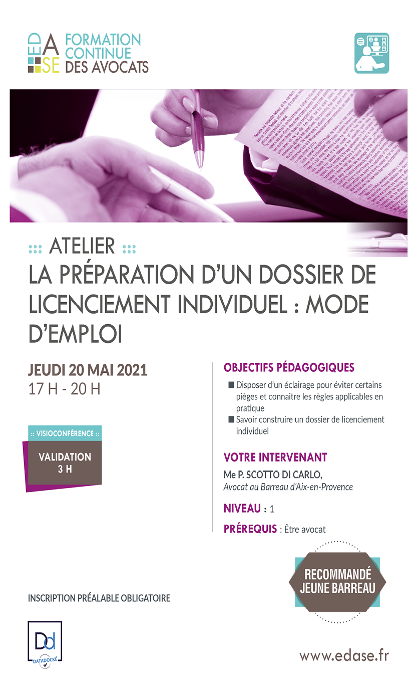 DROIT DU TRAVAIL : LA PRÉPARATION D'UN DOSSIER DE LICENCIEMENT INDIVIDUEL