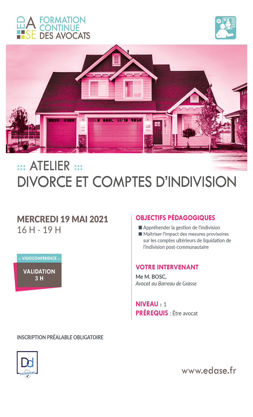 DROIT DE LA FAMILLE : DIVORCE ET COMPTES D'INDIVISION
