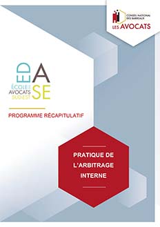PRATIQUE DE L'ARBITRAGE INTERNE - E-LEARNING 2023