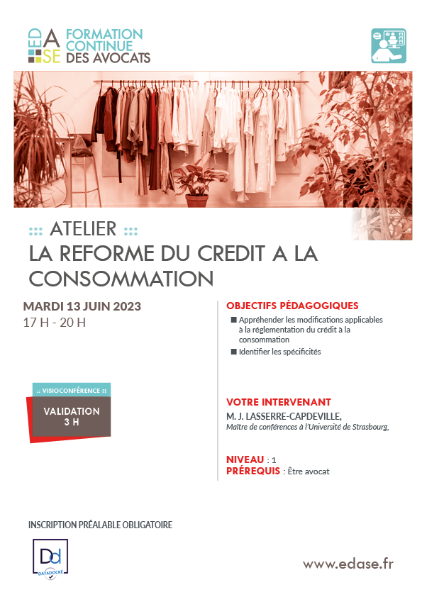 LA REFORME DU CREDIT A LA CONSOMMATION