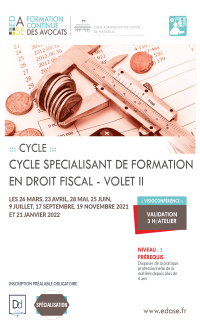 CYCLE SPECIALISANT DE FORMATION EN DROIT FISCAL - VOLET II - ATELIER VII - LES PÉNALITÉS