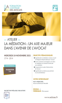 LA MÉDIATION : UN AXE MAJEUR DANS L’AVENIR DE L’AVOCAT