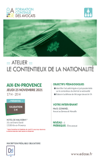 LE CONTENTIEUX DE LA NATIONALITÉ