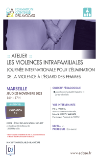 LES VIOLENCES INTRAFAMILIALES JOURNÉE INTERNATIONALE POUR L’ÉLIMINATION DE LA VIOLENCE À L’ÉGARD DES FEMMES