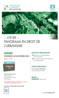 PANORAMA EN DROIT DE L’URBANISME