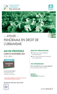 PANORAMA EN DROIT DE L’URBANISME