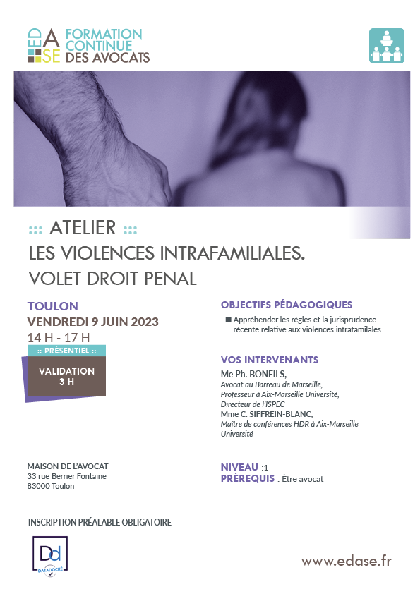 LES VIOLENCES INTRAFAMILIALES, VOLET DROIT PENAL