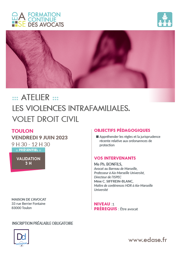 LES VIOLENCES INTRAFAMILIALES, VOLET DROIT CIVIL