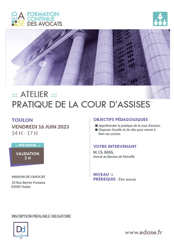 PRATIQUE DE LA COUR D’ASSISES