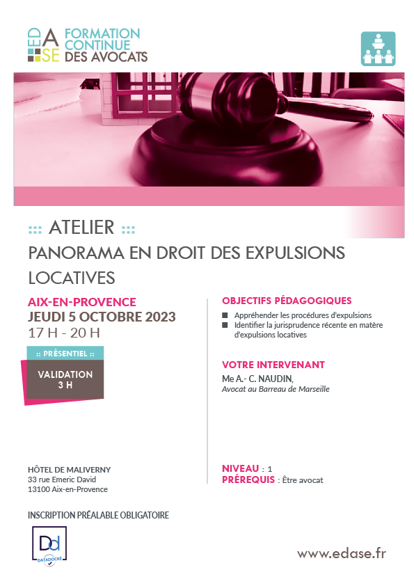 PANORAMA EN DROIT DES EXPULSIONS LOCATIVES