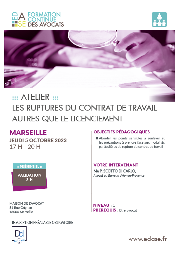 LES RUPTURES DU CONTRAT DE TRAVAIL AUTRES QUE LE LICENCIEMENT