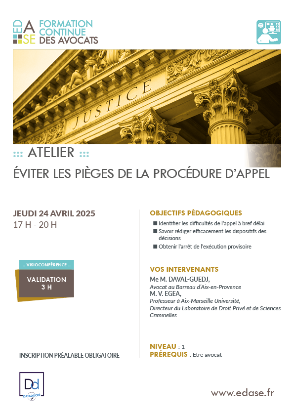 ÉVITER LES PIÈGES DE LA PROCÉDURE D'APPEL