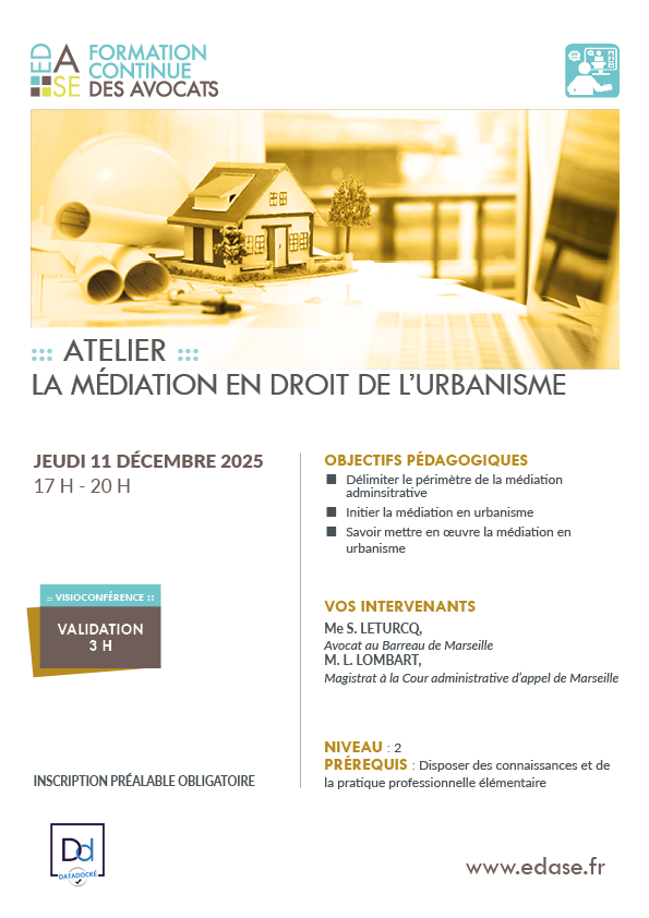 LA MÉDIATION EN DROIT DE L'URBANISME