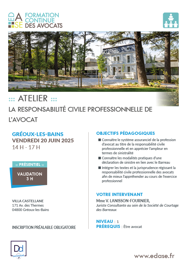 LA RESPONSABILITÉ CIVILE PROFESSIONNELLE DE L'AVOCAT