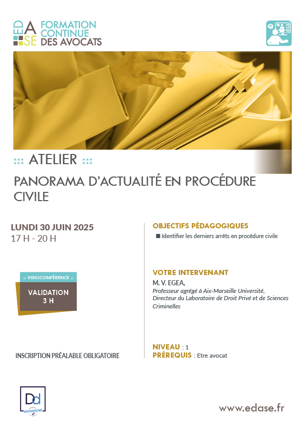 PANORAMA D'ACTUALITÉ EN PROCÉDURE CIVILE