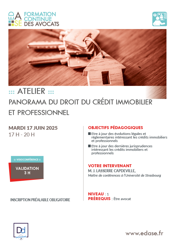 PANORAMA DU DROIT DU CRÉDIT IMMOBILIER ET PROFESSIONNEL