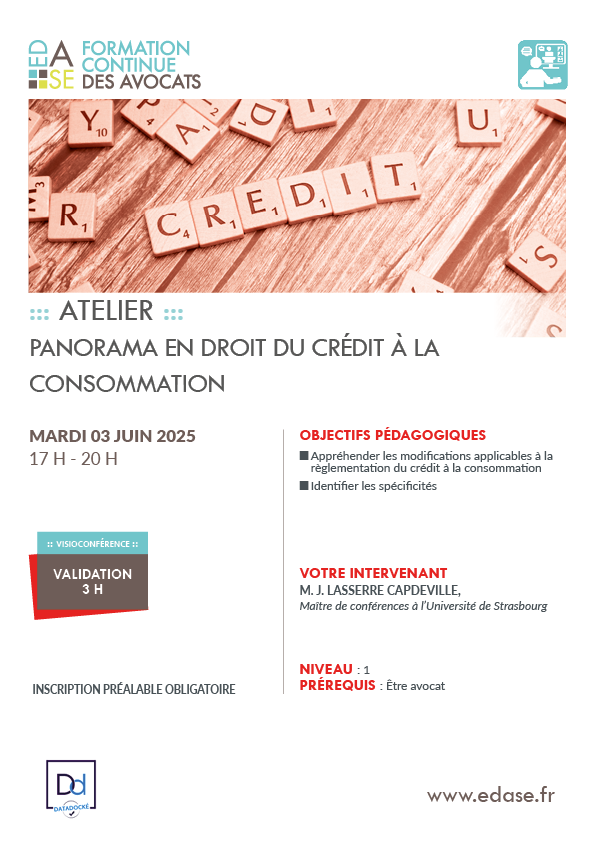 PANORAMA EN DROIT DU CRÉDIT À LA CONSOMMATION