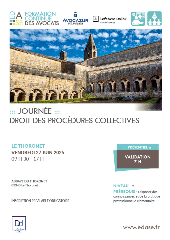 JOURNÉE DROIT DES PROCÉDURES COLLECTIVES