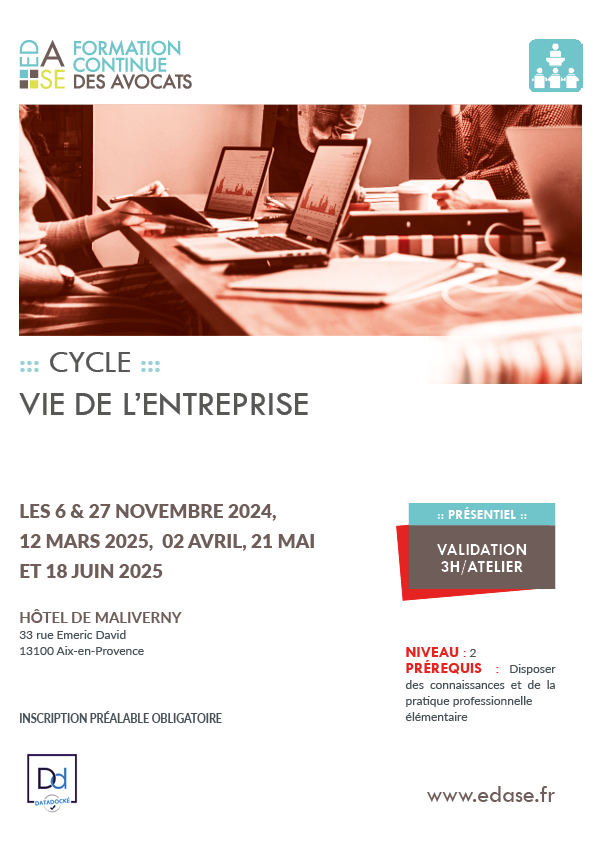 CYCLE VIE DE L'ENTREPRISE. ATELIER V - APPRÉHENDER JURIDIQUEMENT L'INNOVATION