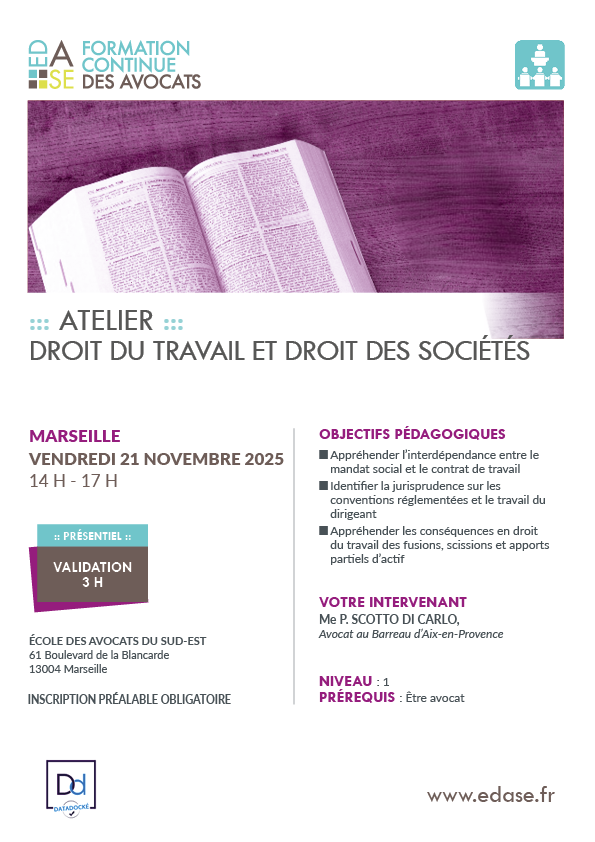 DROIT DU TRAVAIL ET DES SOCIÉTÉS