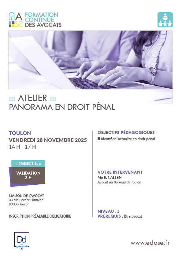 PANORAMA EN DROIT PÉNAL