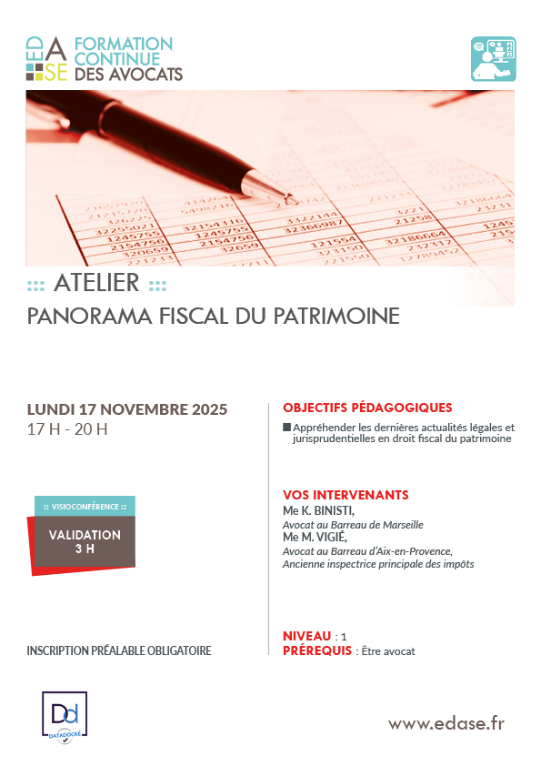 PANORAMA FISCAL DU PATRIMOINE
