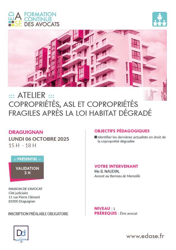 COPROPRIÉTÉS, ASL ET COPROPRIÉTÉS FRAGILES APRÈS LA LOI HABITAT DÉGRADÉ