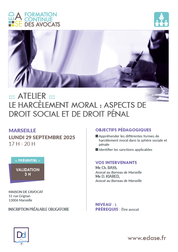 LE HARCÈLEMENT MORAL : ASPECTS DE DROIT SOCIAL ET DE DROIT PÉNAL