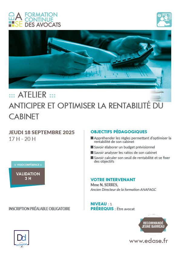 ANTICIPER ET OPTIMISER LA RENTABILITÉ DU CABINET