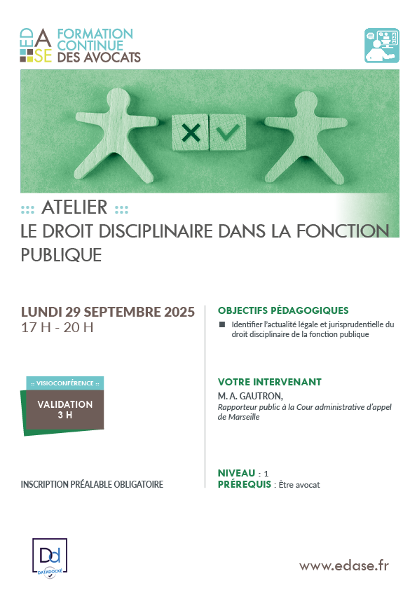LE DROIT DISCIPLINAIRE DANS LA FONCTION PUBLIQUE
