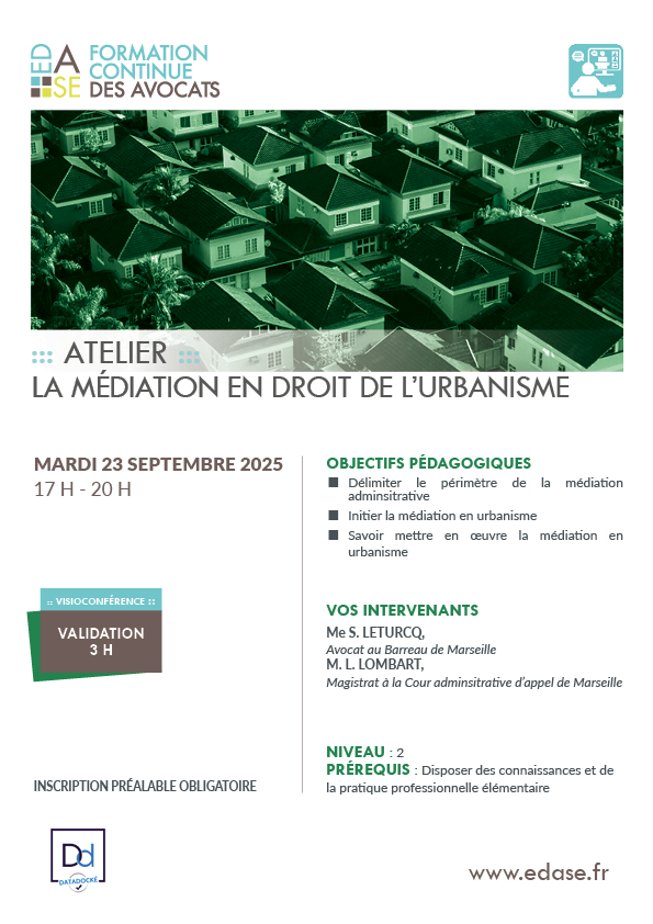 LA MÉDIATION EN DROIT DE L'URBANISME