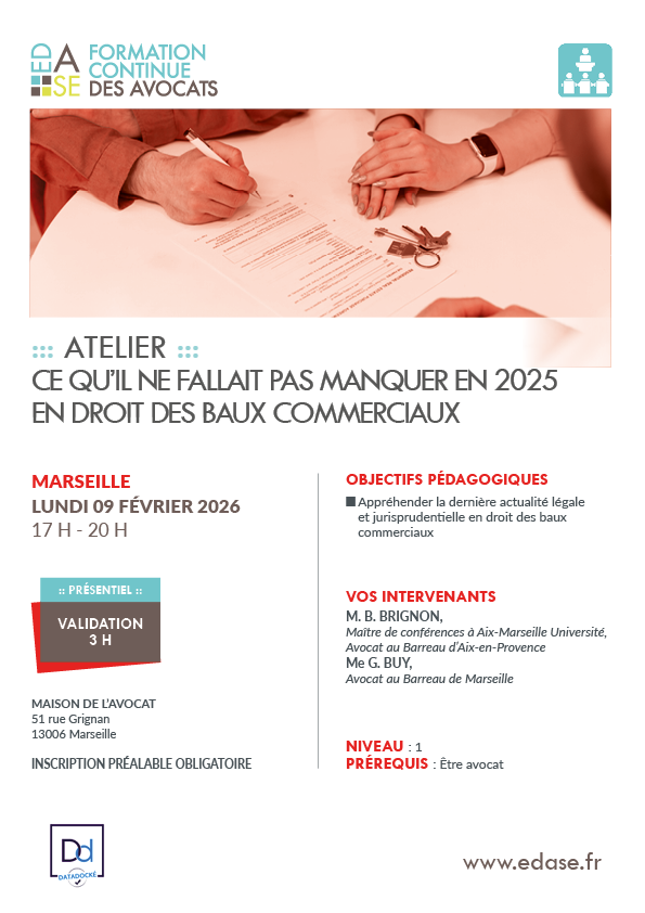 CE QU'IL NE FALLAIT PAS MANQUER EN 2025 EN DROIT DES BAUX COMMERCIAUX