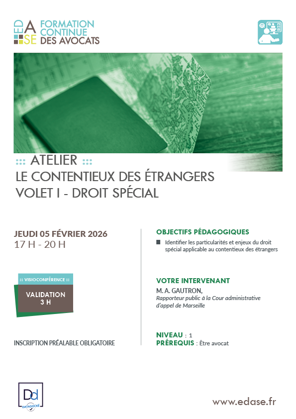 LE CONTENTIEUX DES ÉTRANGERS. VOLET I - DROIT SPÉCIAL