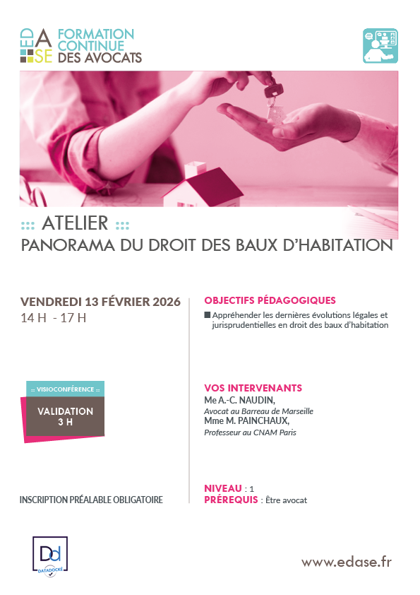 PANORAMA DU DROIT DES BAUX D'HABITATION