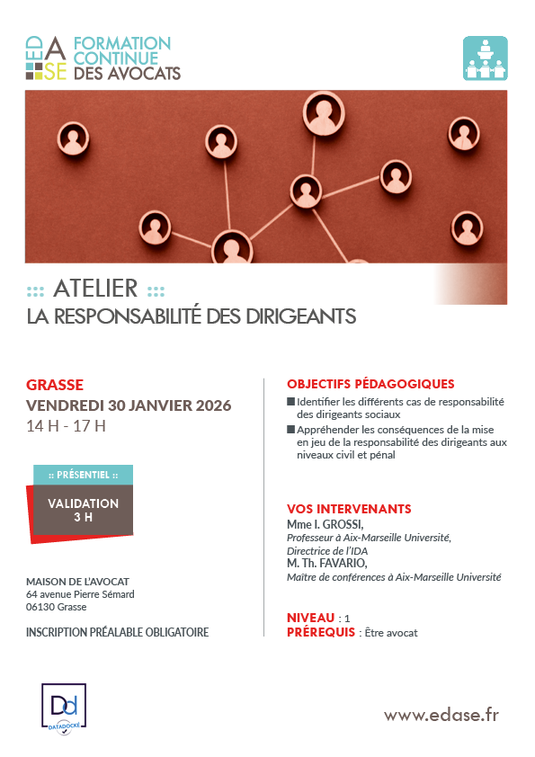 LA RESPONSABILITÉ DES DIRIGEANTS