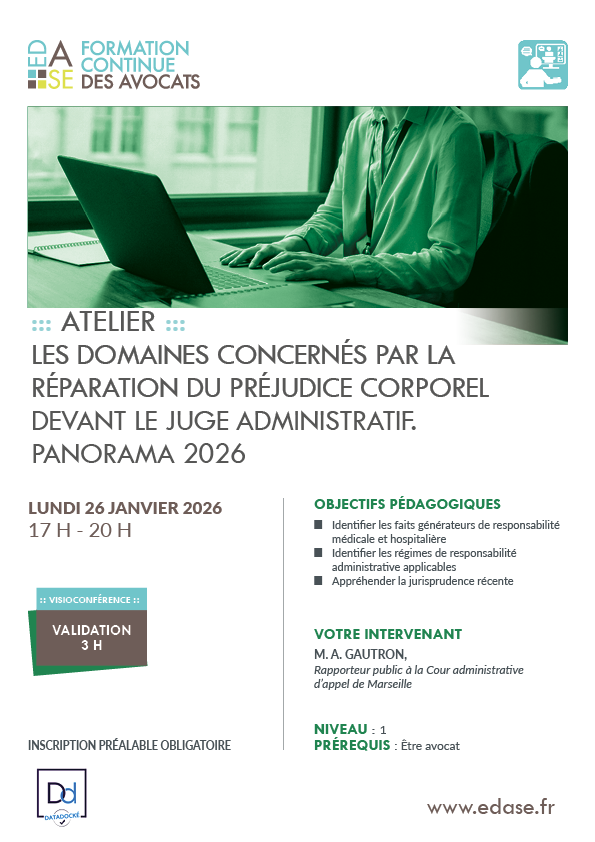 LES DOMAINES CONCERNÉS PAR LA RÉPARATION DU PRÉJUDICE CORPOREL DEVANT LE JUGE ADMINISTRATIF. PANORAMA D'ACTUALITÉ 2026