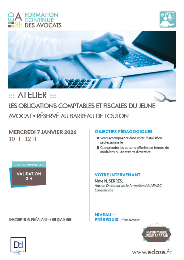 LES OBLIGATIONS COMPTABLES ET FISCALES DU JEUNE AVOCAT • RÉSERVÉ AU BARREAU DE TOULON