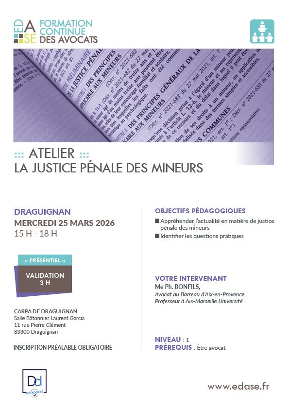 LA JUSTICE PÉNALE DES MINEURS