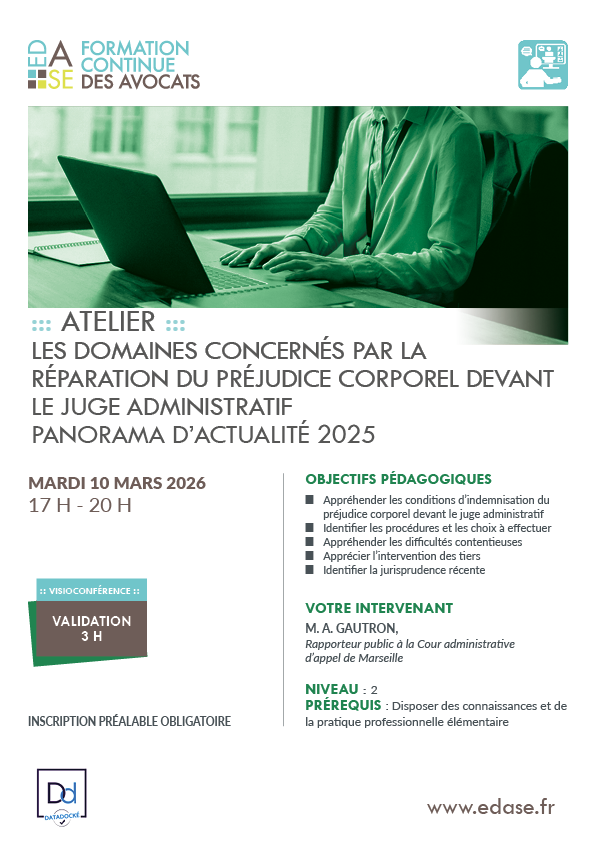 LES DOMAINES CONCERNÉS PAR LA RÉPARATION DU PRÉJUDICE CORPOREL DEVANT LE JUGE ADMINISTRATIF. PANORAMA D'ACTUALITÉ 2026