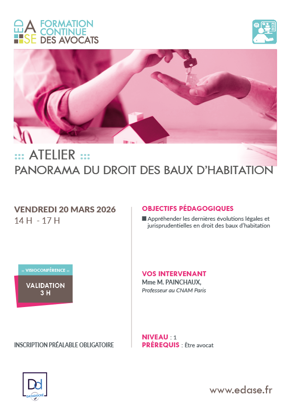 PANORAMA DU DROIT DES BAUX D'HABITATION