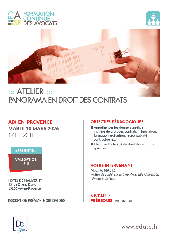 PANORAMA EN DROIT DES CONTRATS