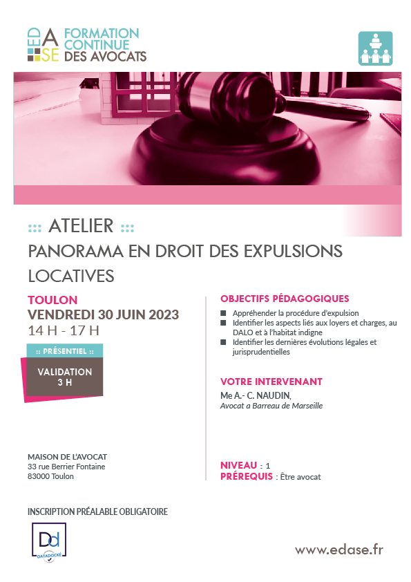 PANORAMA EN DROIT DES EXPULSIONS LOCATIVES