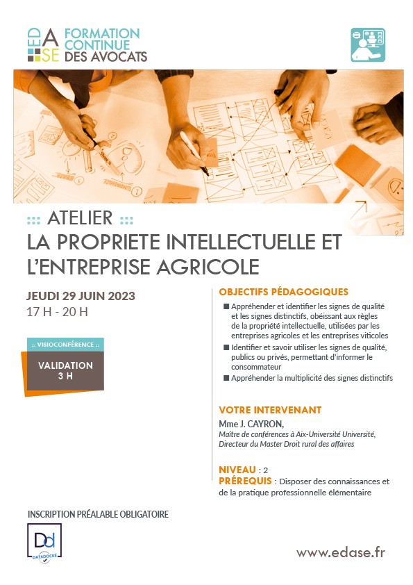 LA PROPRIETE INTELLECTUELLE ET L’ENTREPRISE AGRICOLE