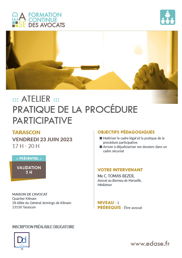 PRATIQUE DE LA PROCEDURE PARTICIPATIVE