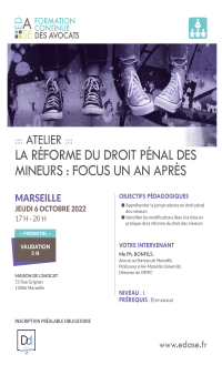 LA REFORME DU DROIT PENAL DES MINEURS : FOCUS UN AN APRES